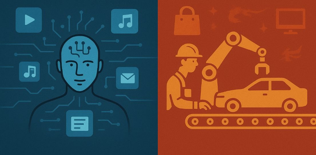 Ilustração: produto digital e produto físico