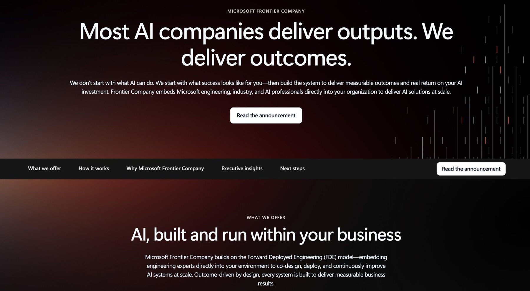 Microsoft: Most AI companies deliver outputs. We deliver outcomes.